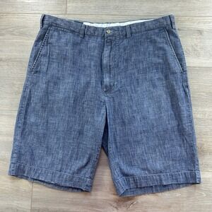 Polo Ralph Lauren Men's 38T Tall Classic Fit Chambray Shorts Blue 100% Cotton
